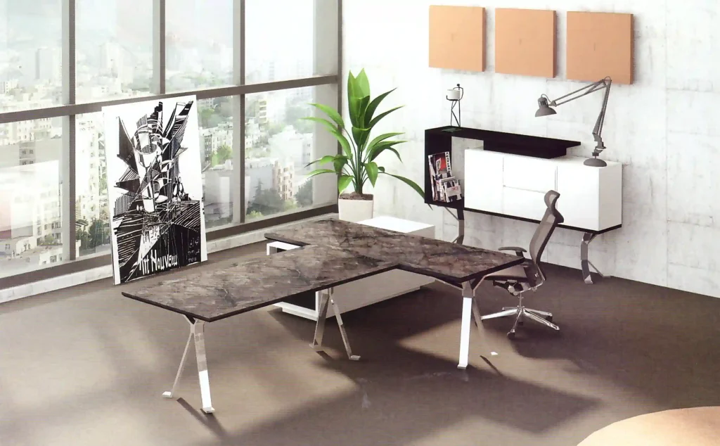 میز مدیریتی k 109_طراحی دفتر کار کلاسیک