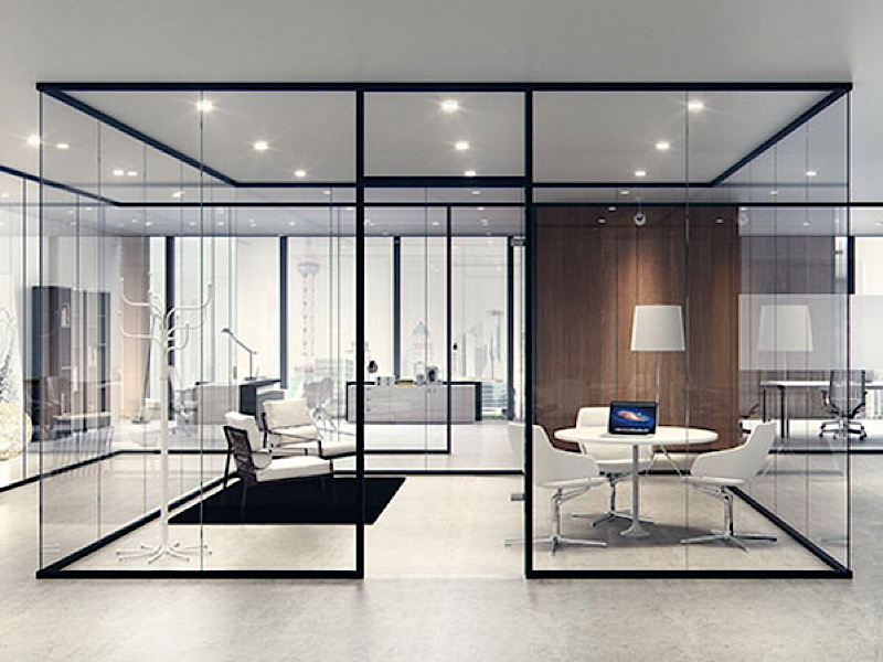 پارتیشن شیشه‌ای‌ مدرن_دکوراسیون اداری مهندسی